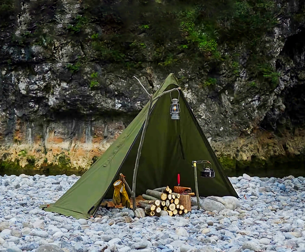 Stil eines Campingzeltes.
